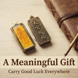 tian guan ci fu & fox fairy talisman pendant for good fortune