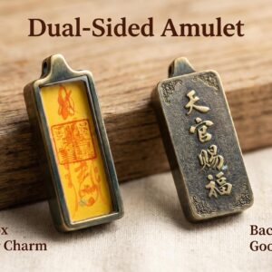 tian guan ci fu & fox fairy talisman pendant for good fortune