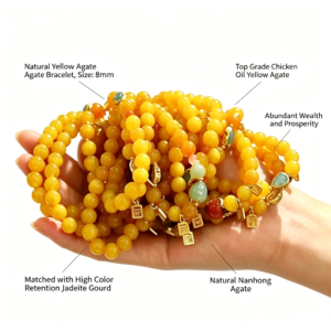 natural yellow agate bracelet