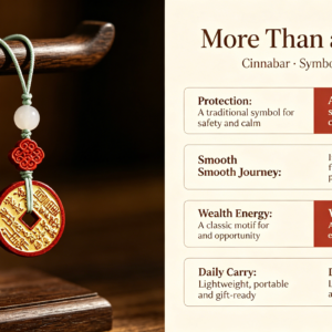 natural raw crystal cinnabar mountain ghost coin pendant