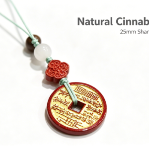 natural raw crystal cinnabar mountain ghost coin pendant