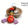 natural cinnabar lucky cat charm