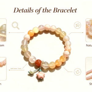 natural cherry blossom agate bracelet