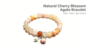 natural cherry blossom agate bracelet