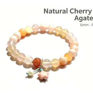 natural cherry blossom agate bracelet