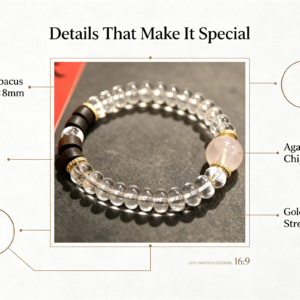 natural clear quartz abacus bead bracelet