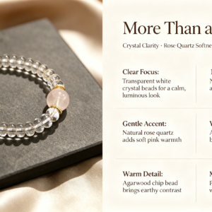 natural clear quartz abacus bead bracelet
