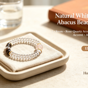 natural clear quartz abacus bead bracelet